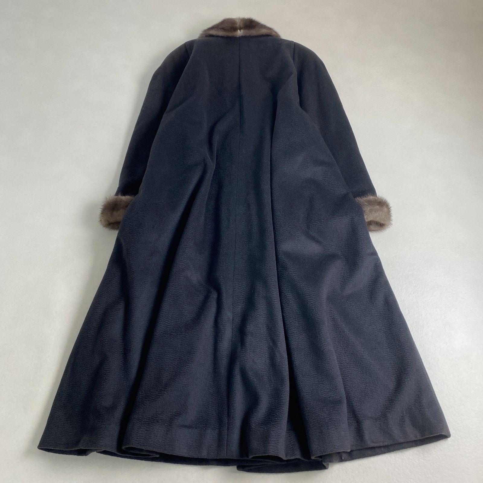 上質/ミンク襟、袖口/黒 レザー /イタリア製！和洋コート カシミアコート 襟、袖口ミンク 【公式通販】