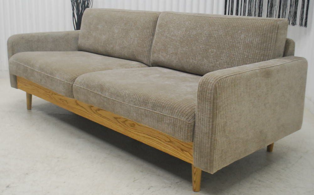 アウトレット 現品限り 一部 大 コーデュロイ 布製 ファブリック ３人掛けソファー グレー 250613-フリート3pジャガードアーバン