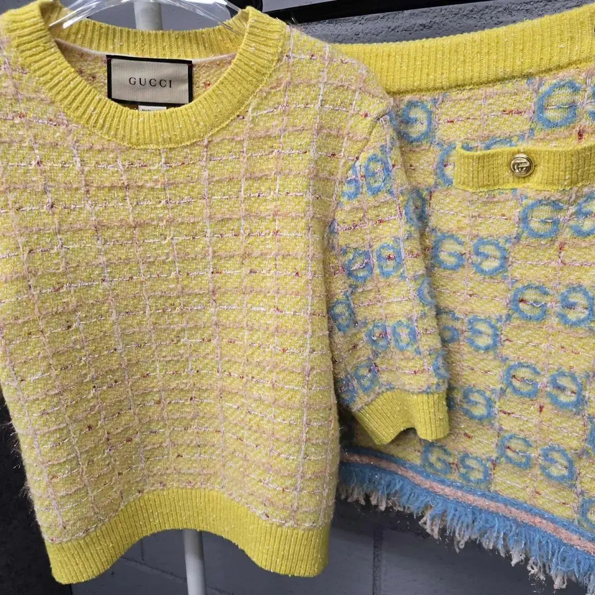 レディースL Mサイズ GUCCI グッチ ジャカード ニット セットアップ