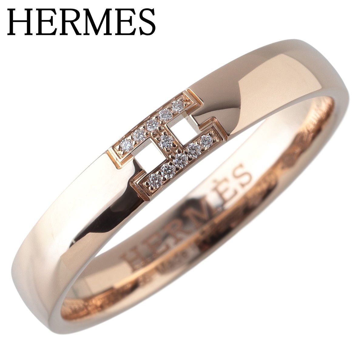 エルメス エヴァー ヘラクレス ダイヤ リング 56 Au750PG 仕上げ済 HERMES 24034