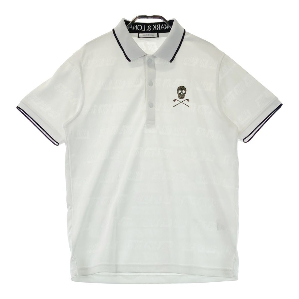 サイズ 48 MARK-LONA マークアンドロナ LEON別注 MLM-9A-AP09 半袖ポロシャツ ジャガードロゴGARA ホワイト系 240101543478 ゴルフウェア メンズ ストスト