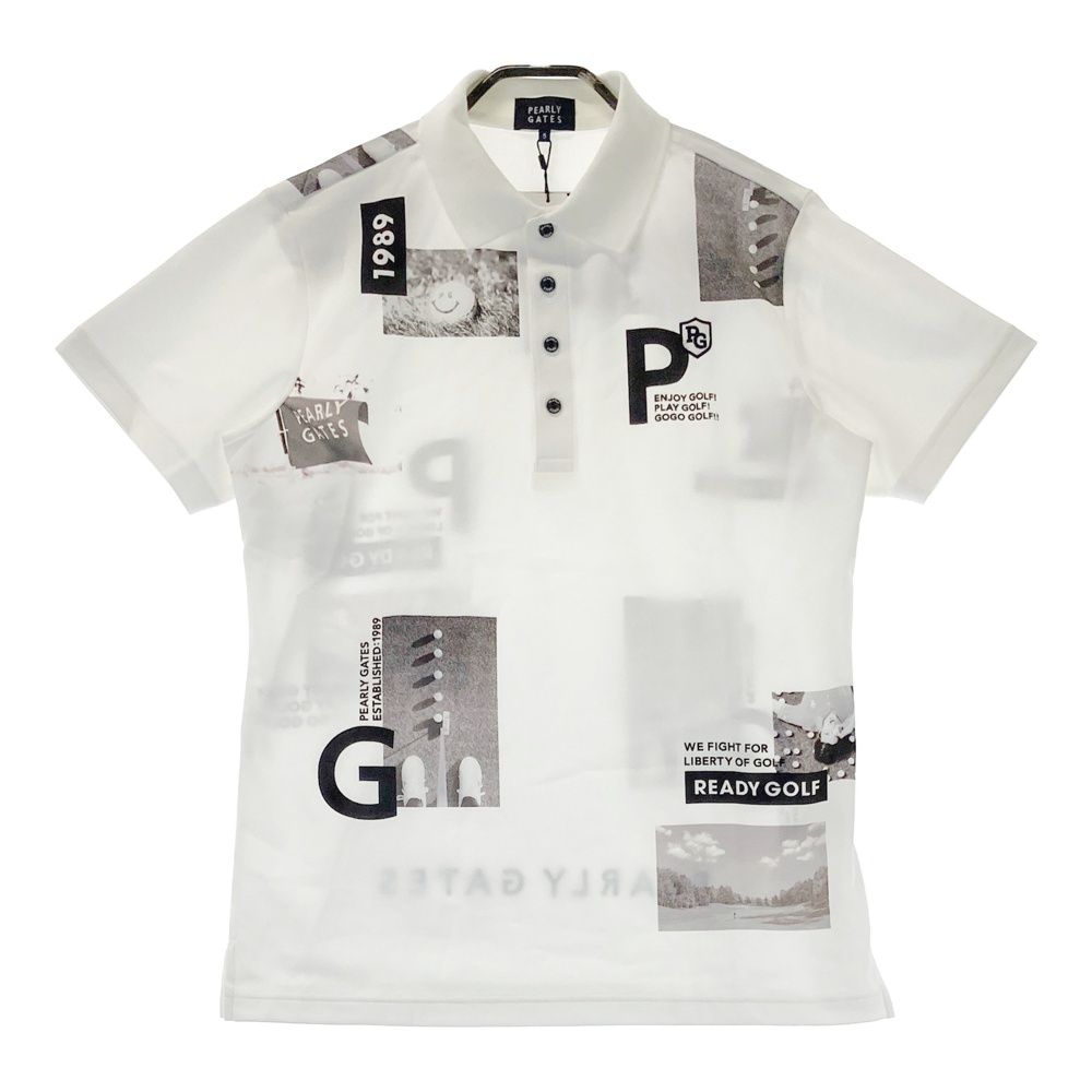 サイズ 5 PEARLY GATES パーリーゲイツ 半袖ポロシャツ 総柄 ホワイト系 240101544108 ゴルフウェア メンズ ストスト