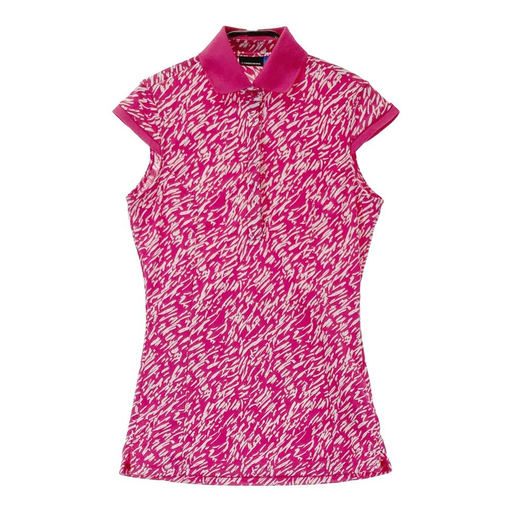 サイズ：XS J.LINDEBERG ジェイリンドバーグ 半袖ポロシャツ 総柄