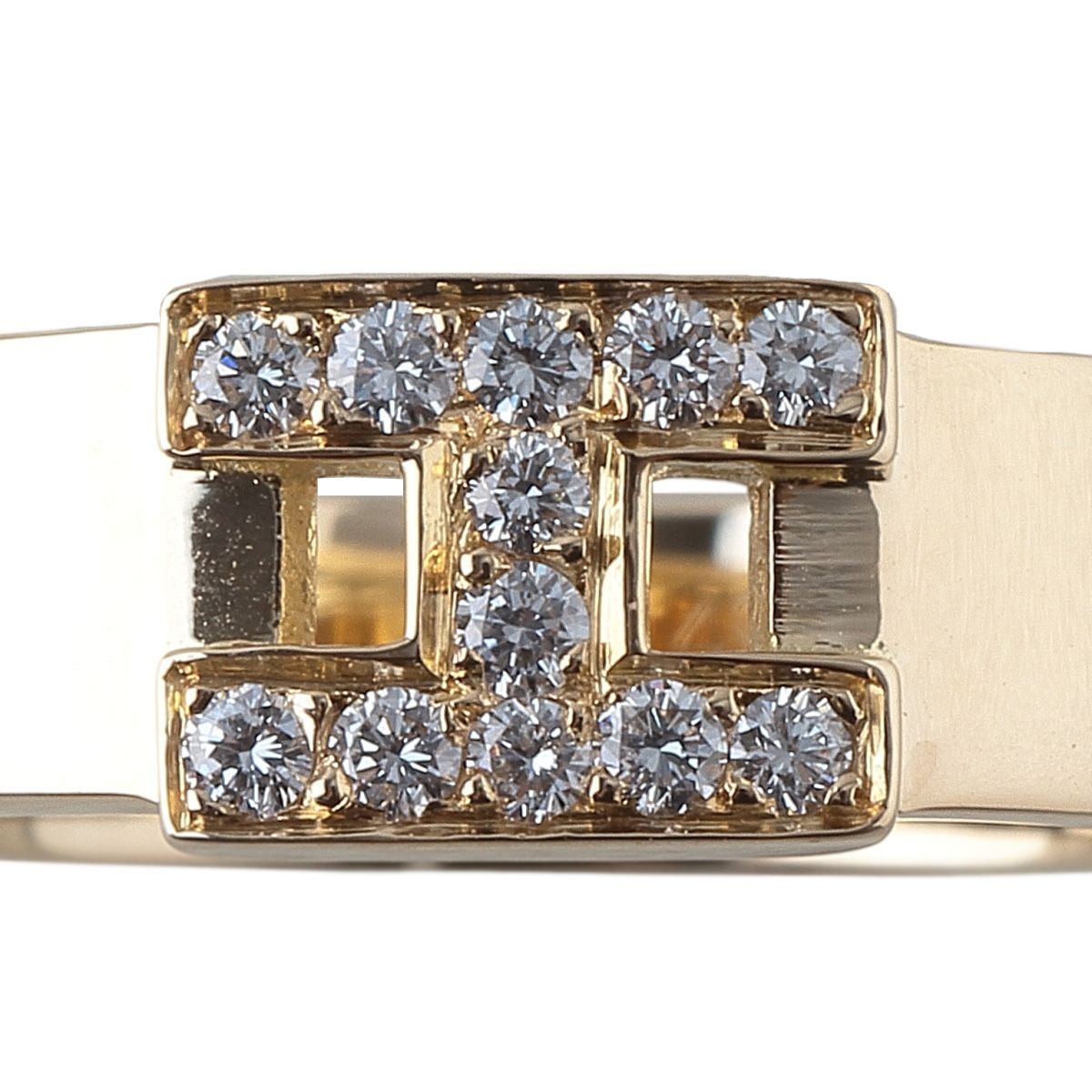 エルメス ニューヘラクレス ダイヤ リング 49 Au750YG 仕上げ済 HERMES 24053