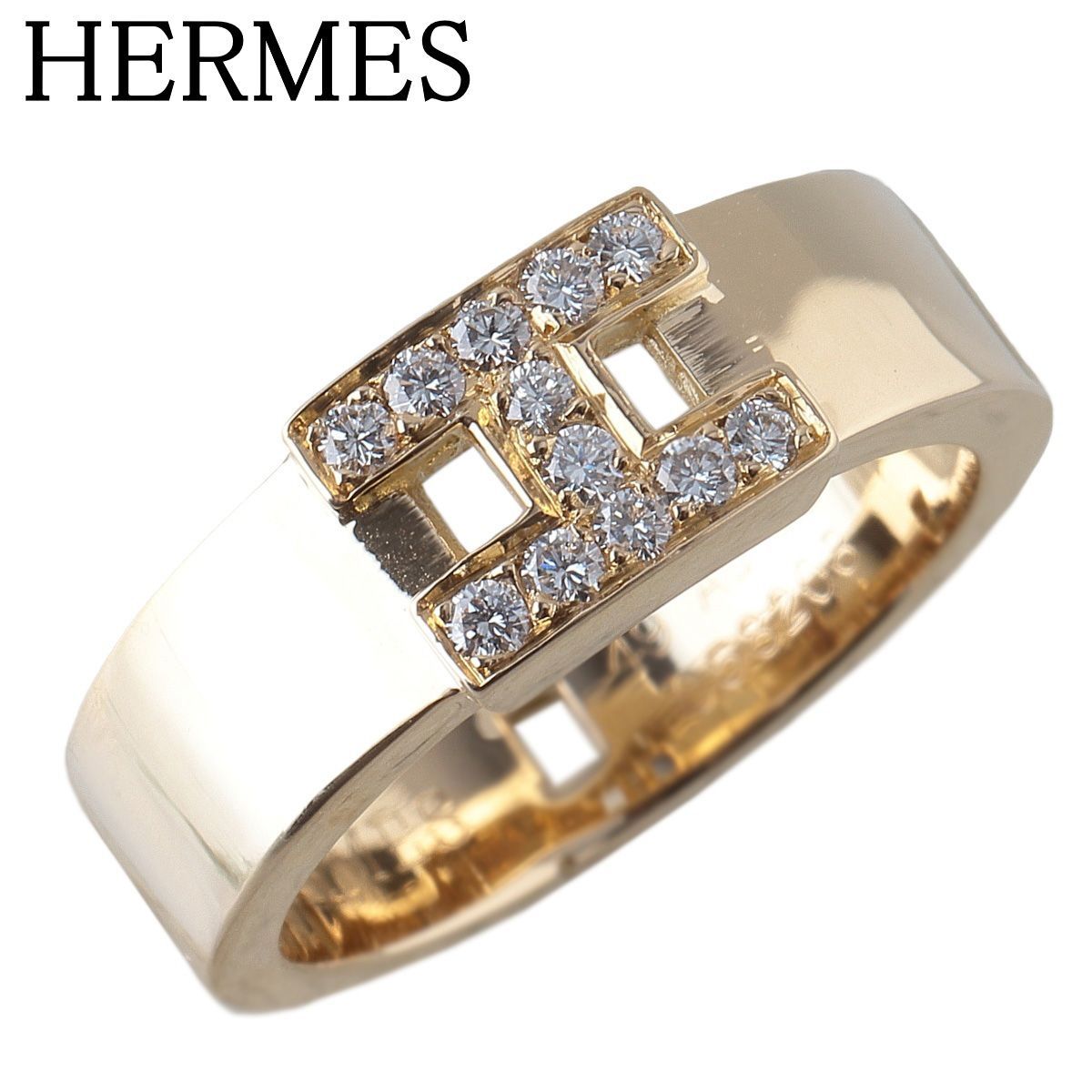 エルメス ニューヘラクレス ダイヤ リング 49 Au750YG 仕上げ済 HERMES 24053