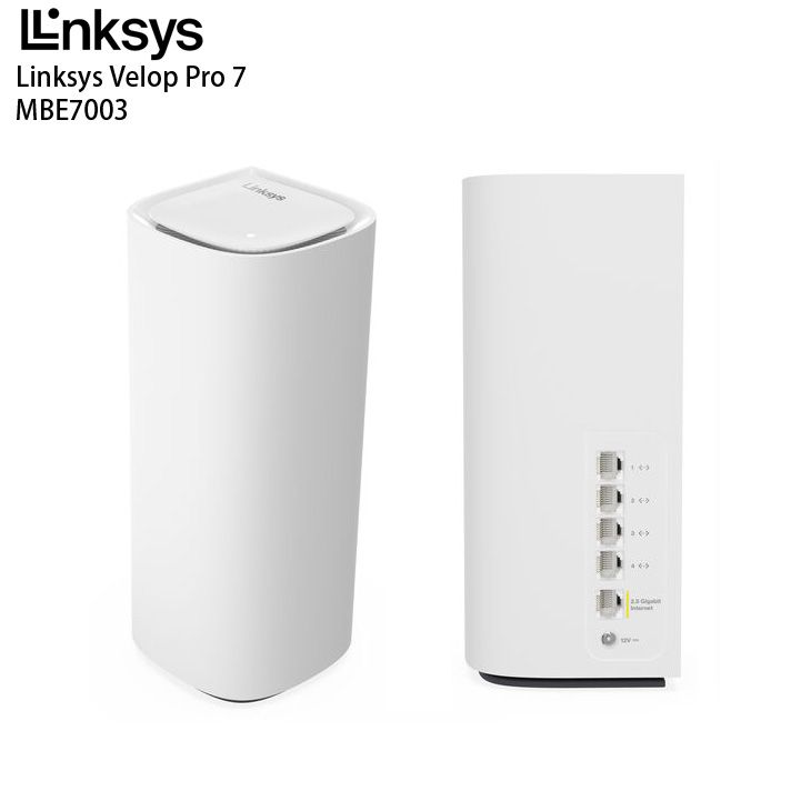 Linksys Velop Pro 7 MBE7003 Wi-Fi7トライバンドメッシュWi-Fiシステム最大速度約10.7GbpsQualcomm Multi-Link Operatio ホワイト