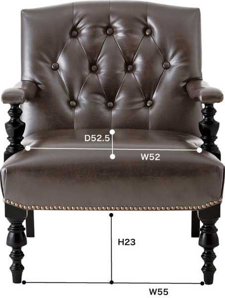 天然木 ラバーウッド とボンデッドレザー 再生皮革 のアームチェア ウィービングベルト W67×D78×H80×SH41cm No.541 ブラウン