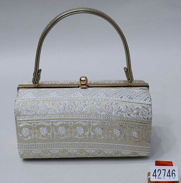 草履バッグセット 金銀帯地 二段 24cm フリーサイズ 適合足サイズ22.5cm~24.5cm 振袖 成人式 留袖 結婚式 NO42746