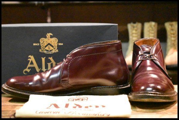 7.5 D ALDEN オールデン 1339 チャッカ バーガンディ コードバン シューズ 編み上げ 短靴 ブーツ FJ 345