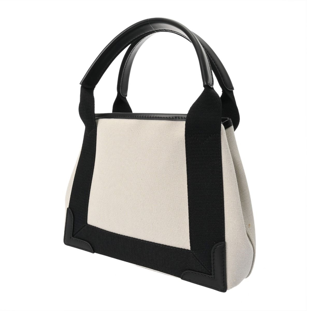 バレンシアガ ネイビーカバス XS 2WAY ホワイト ブラック 390346 レディース キャンバス レザー ハンドバッグ