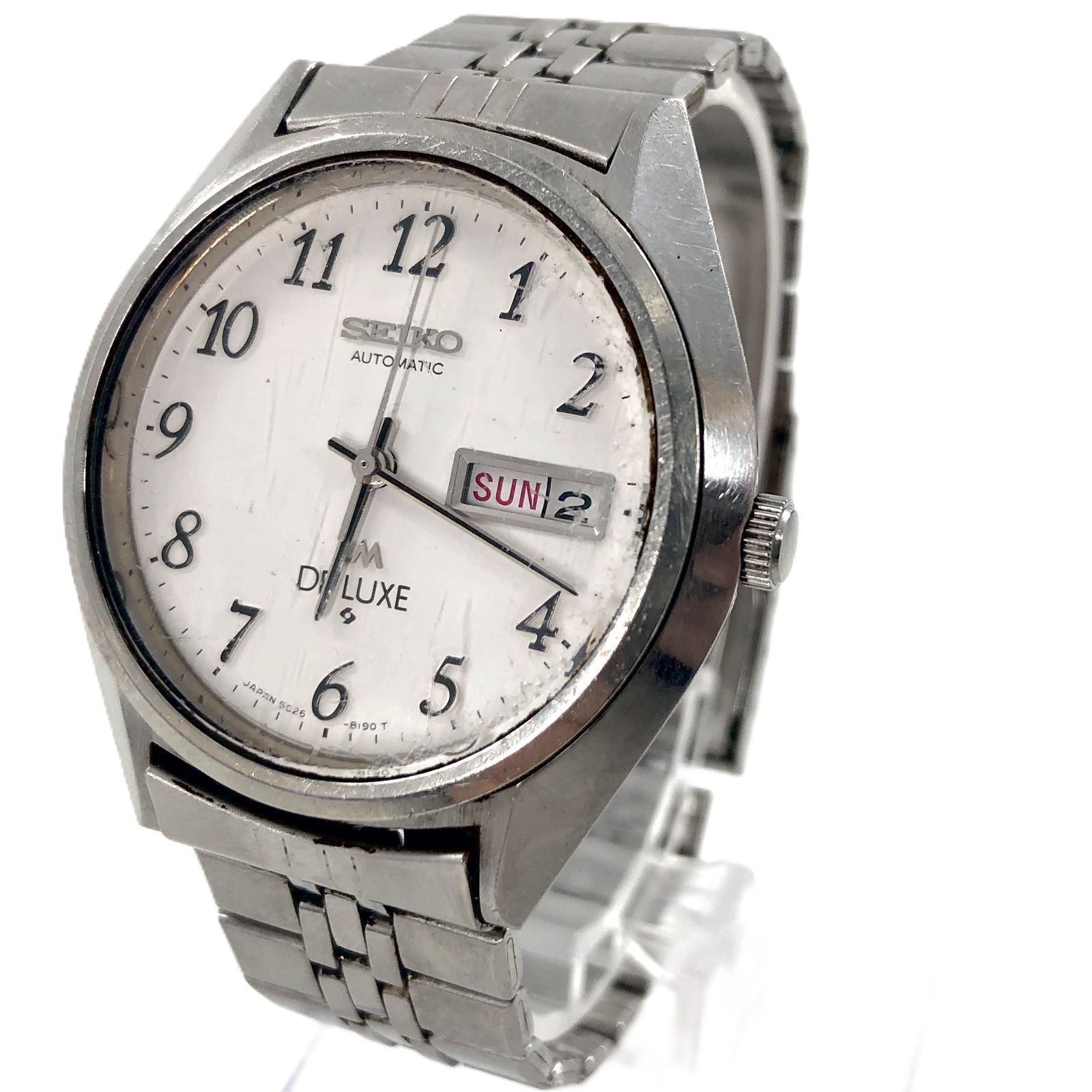 SEIKO セイコー DE LUXE 5626-8140 デイデイト AT SS ホワイト文字盤 メンズ腕時計 稼動品 PF-361