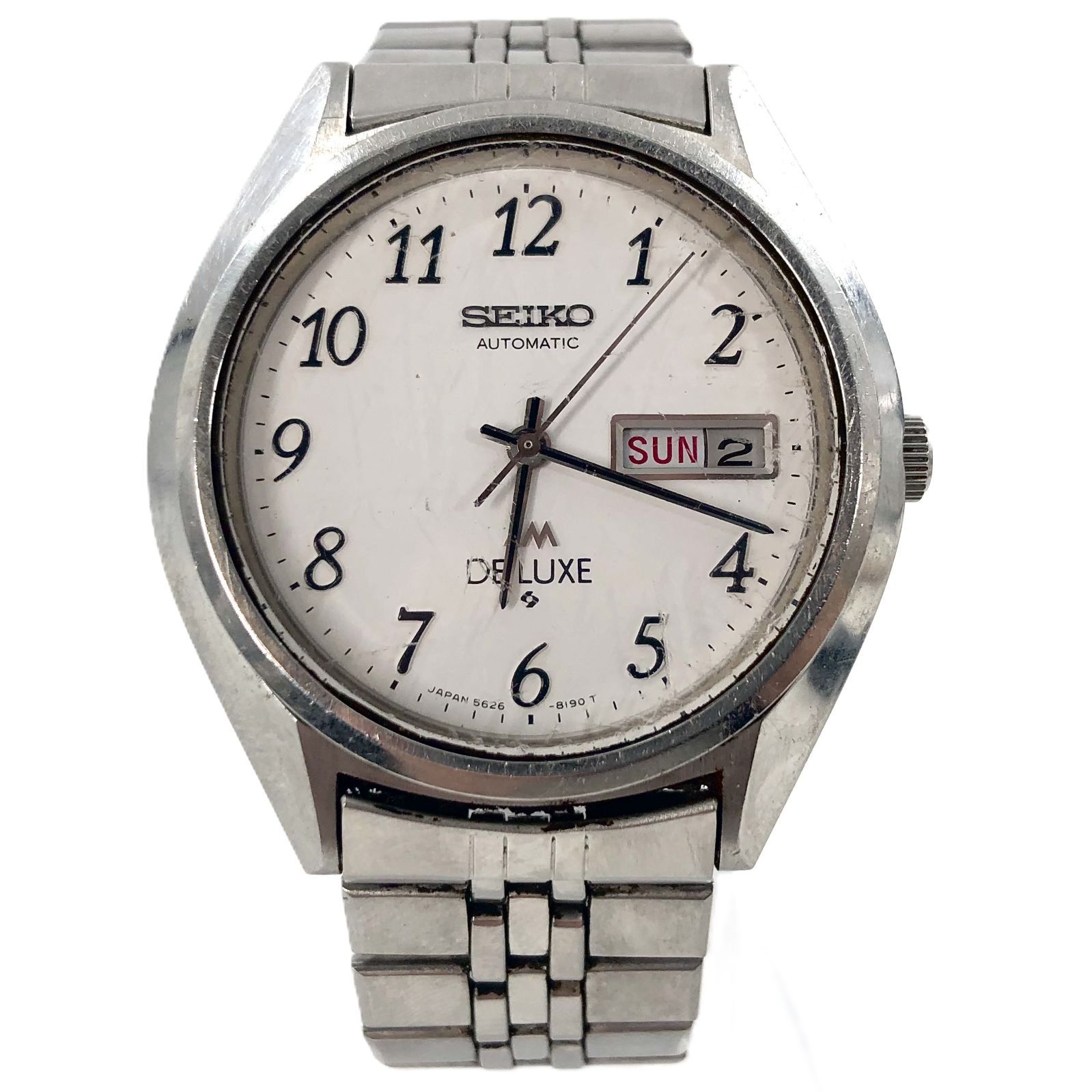 SEIKO セイコー DE LUXE 5626 8140 デイデイト AT SS ホワイト文字盤 メンズ腕時計 稼動品 PF 361