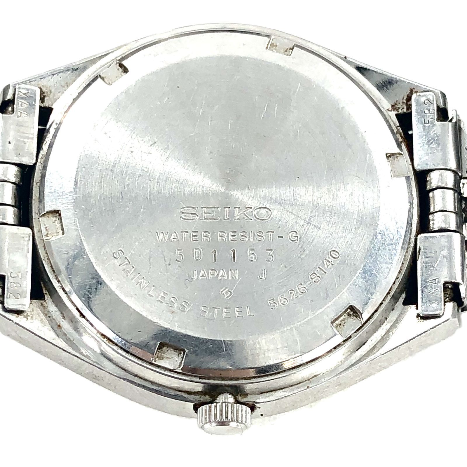  SEIKO セイコー DE LUXE 5626 8140 デイデイト AT SS ホワイト文字盤 メンズ腕時計 稼動品 PF 361 トレーナー 自動巻き時計 腕時計(アナログ)