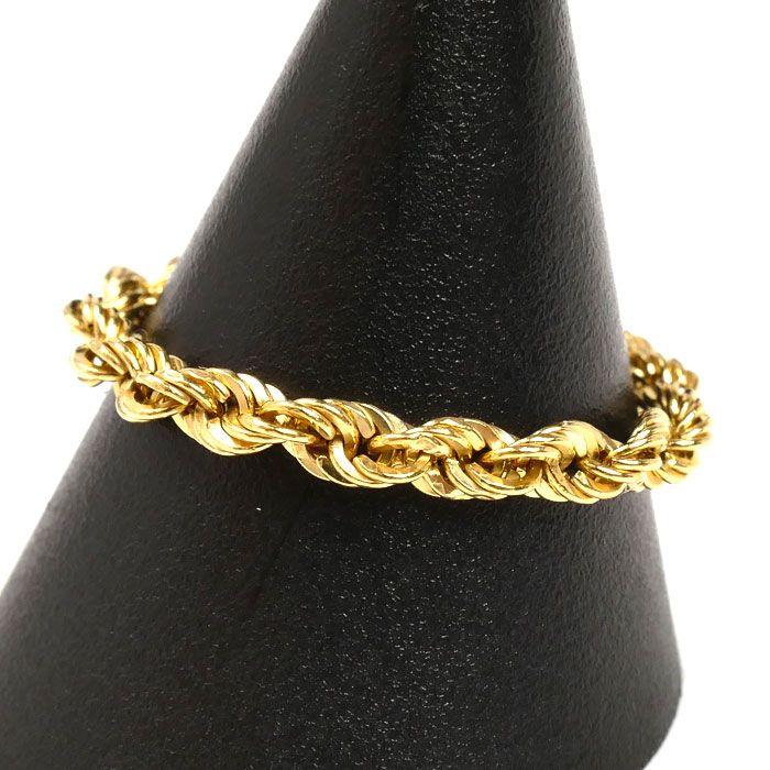 K18YG イエローゴールド ロープ リング 指輪 22号 0.8g ユニセックス