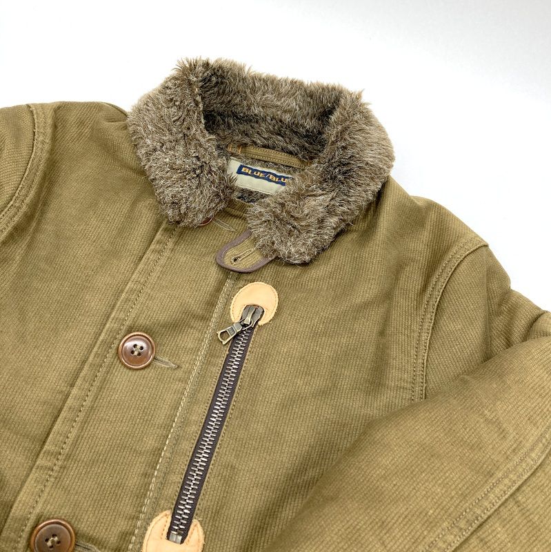 【Mサイズ】ブルーブルー N-1 デッキジャケット カーキ BLUEBLUE ブルーブルー ブルゾン N-1デッキジャケット ジャーマン