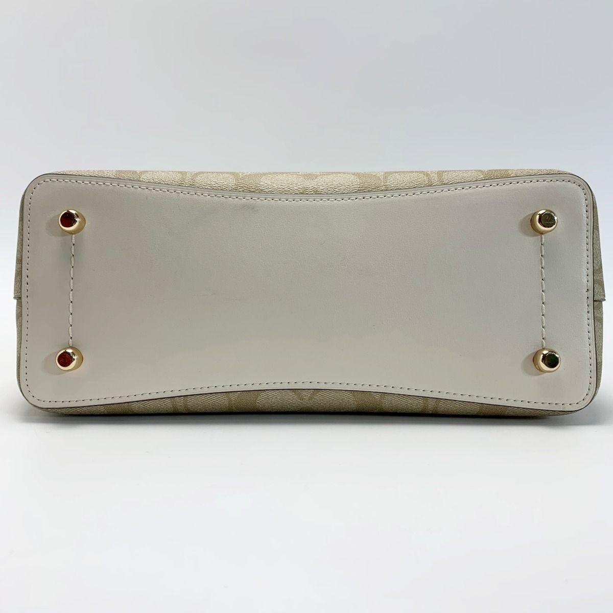 COACH コーチ 2WAYバッグ シグネチャー F73293 ベージュ ストラップ付 ゴールド金具 レディース DECORATOM_COM_BR