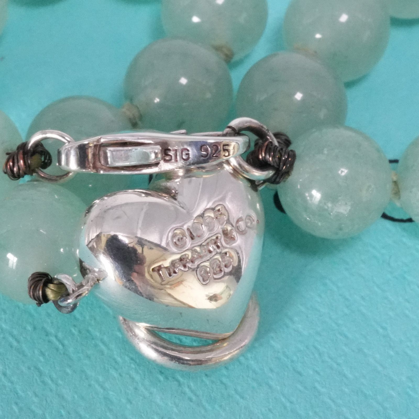 希少 ティファニー 翡翠 ハート ドアノッカー ブレスレット/25-1137S