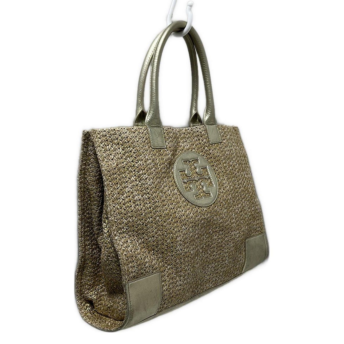 TORY BURCH トリーバーチ トートバッグ - ベージュ×ゴールド レザー