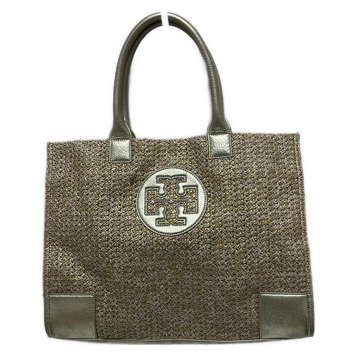 TORY BURCH トリーバーチ トートバッグ - ベージュ×ゴールド レザー