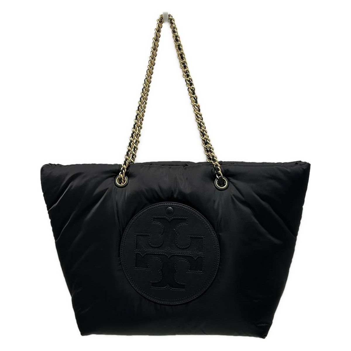 TORY BURCH トリーバーチ トートバッグ エラ チェーン トートバッグ 黒 チェーンショルダー キルティング レザー