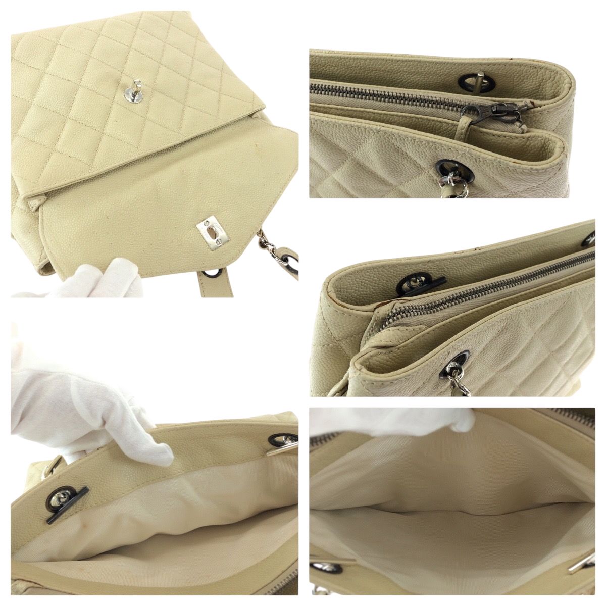 CHANEL シャネル ヴィンテージ マトラッセ ココマーク ターンロック シルバー金具 キャビアスキン チェーンショルダーバッグ 505958 DECORATOM_COM_BR