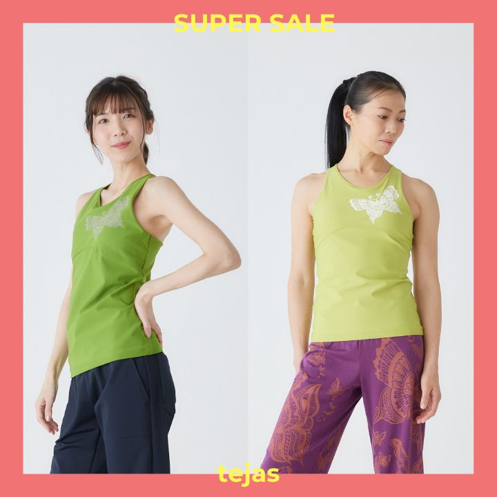 ＜tejas(テジャス)＞sila-tank＜butterfly＞[TL231426]タンク パット付きタンク ホットヨガ