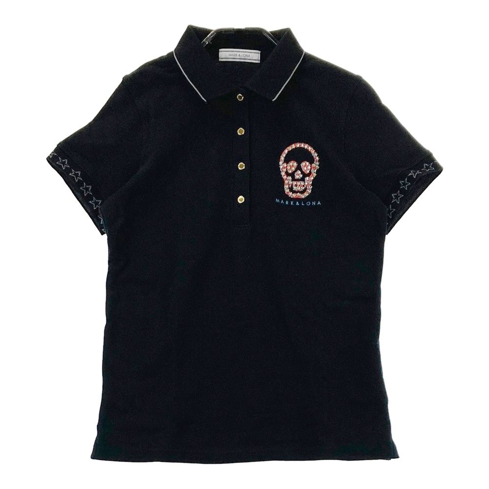 サイズ M MARK-LONA マークアンドロナ 半袖ポロシャツ ブラック系 240101538081 ゴルフウェア レディース ストスト