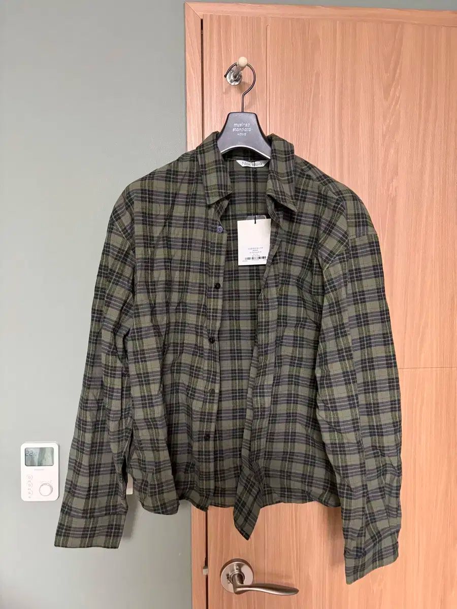 ノンブランク クリンクル リネン シャツ チェック柄 XL