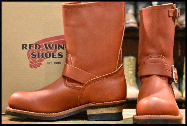 8D ♥ 15年 レッドウィング 8271 エンジニア 赤茶 オロラセット スチールトゥ プルオン ブーツ redwing HOPESMORE GP174