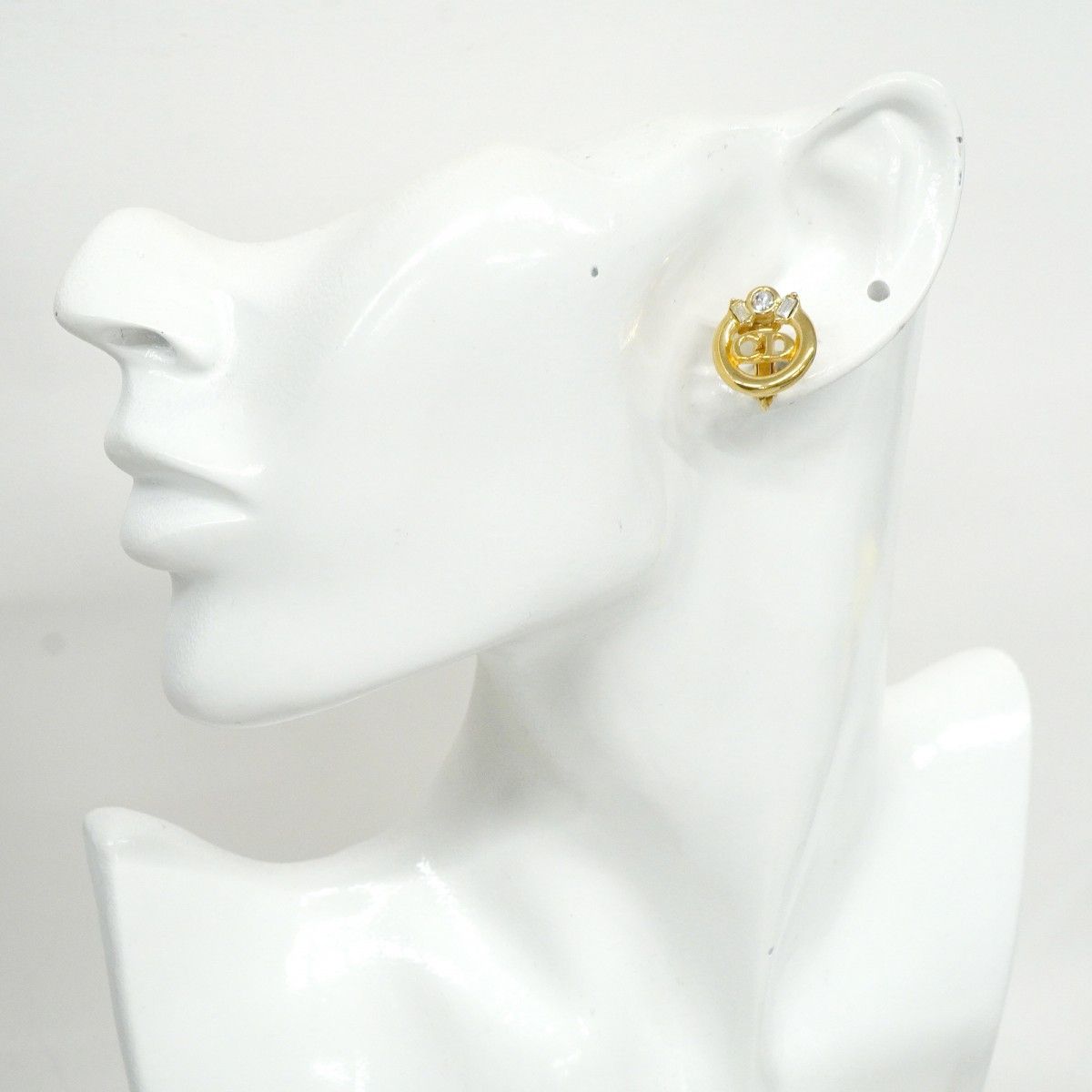 5jmb0635 クリスチャンディオール イヤリング CDロゴ GPメッキ ラインストーン ゴールド レディース FORTGASGNV_COM_BR