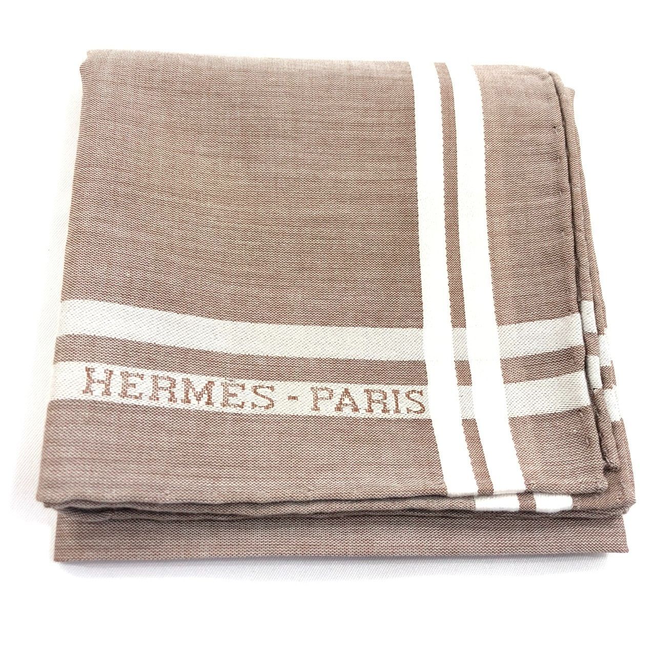 !! !! HERMES エルメス ハンカチーフ ハンカチ コットン100% H068500G 11 マロン ブラウン 茶色 正規店 ー