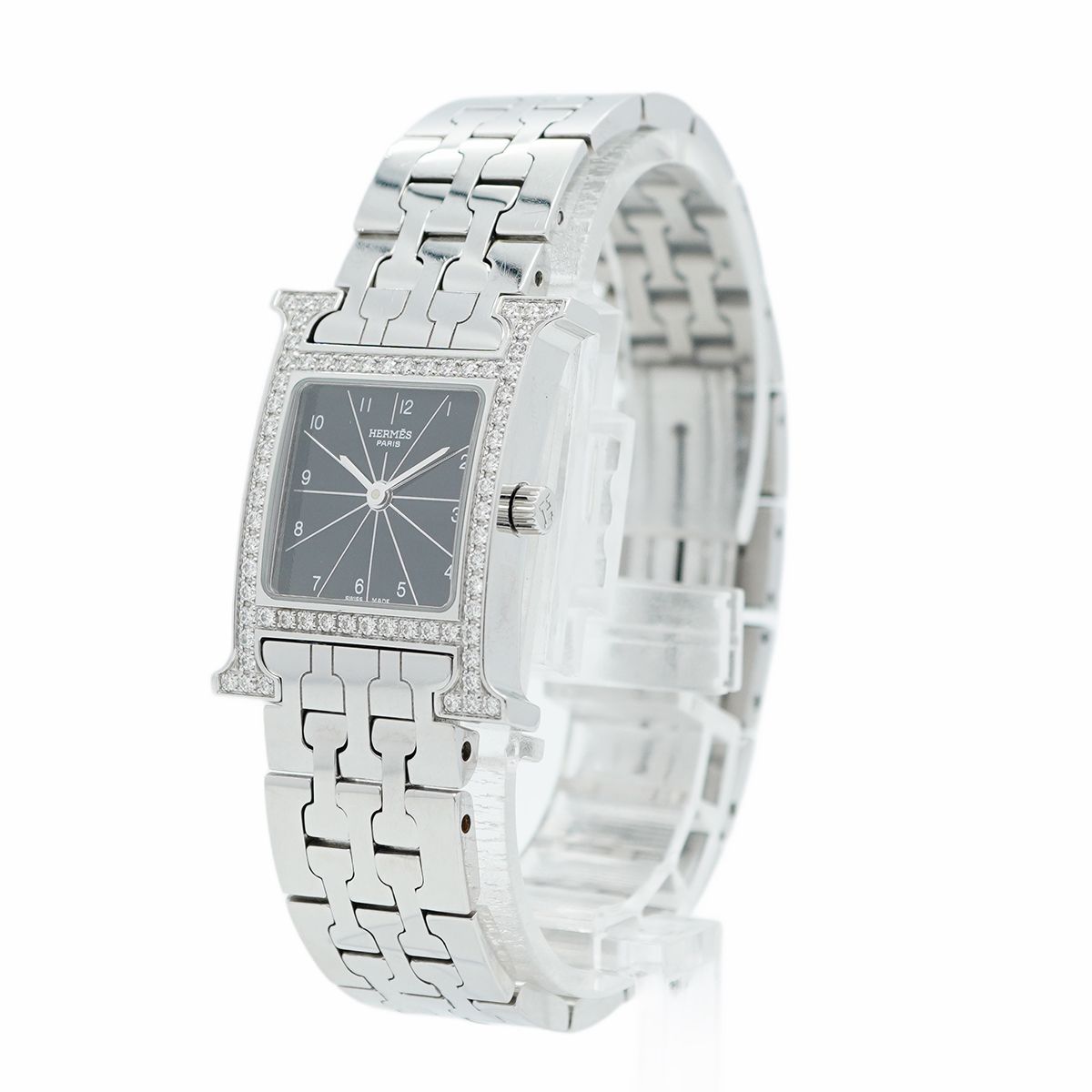 5wwo0009 エルメス Hウォッチ HH1.230 黒文字盤 腕時計 レディース