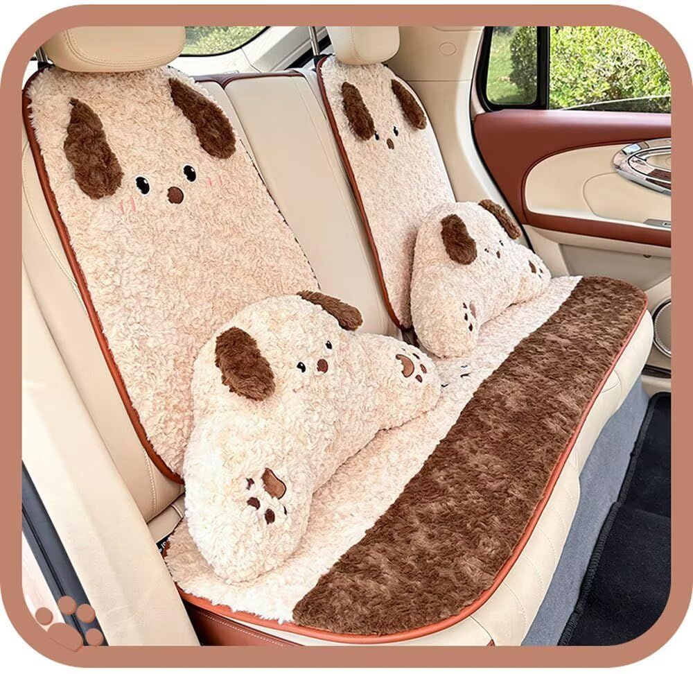 商品 Yucahype 車用クッション 単品 3点 7点セット かわいい ふわふわ ヘッドレスト 腰サポート 頸椎サポー枕 通気性クッション 車用座席シート セット2 ブラウン
