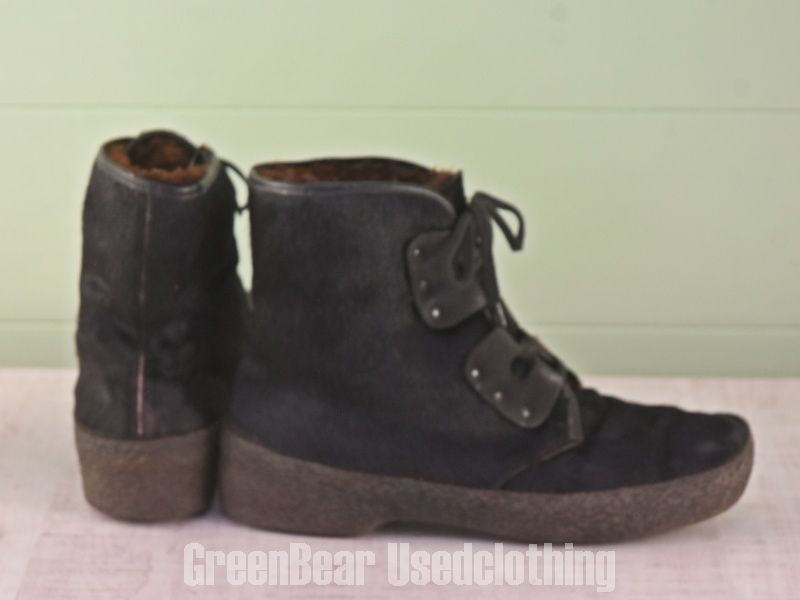 D 043 ビンテージ エスキモーブーツ ハラコ 黒 メンズ 9 27 cm