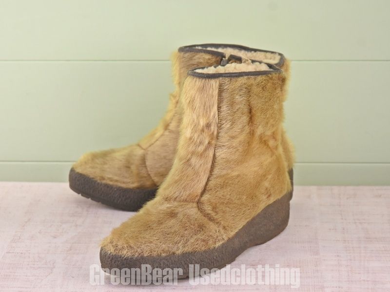 D 044 ビンテージ エスキモーブーツ アザラシ毛 メンズ 8 26 cm