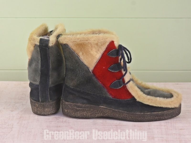 D 046 フランス製 SKI-LOUNGER ビンテージ エスキモーブーツ アザラシ毛 メンズ 40 25 cm