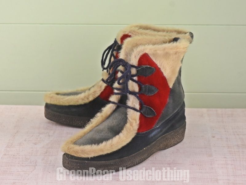 D046 フランス製 SKI-LOUNGER ビンテージ エスキモーブーツ アザラシ毛 メンズ 40 25cm