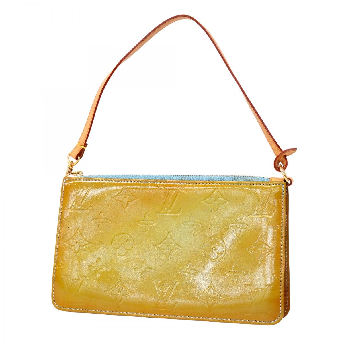 5me6342 ルイヴィトン ポーチ ヴェルニ レキシントン M91056 ベビーブルー レディース