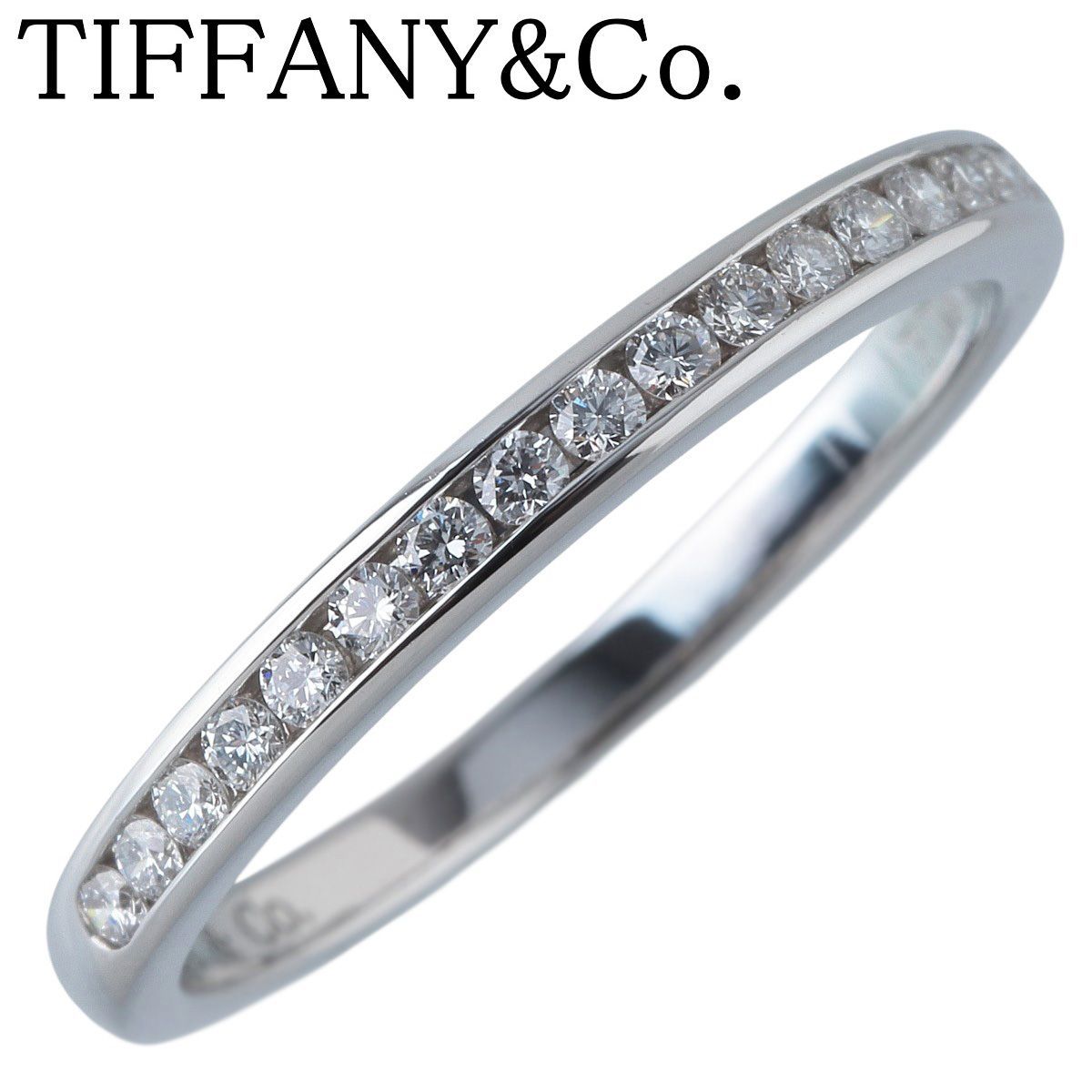 ティファニー チャネル ハーフエタニティ ダイヤ リング 約12.5号 幅2.3mm PT950 ハーフサークル 仕上げ済 TIFFANY 24036