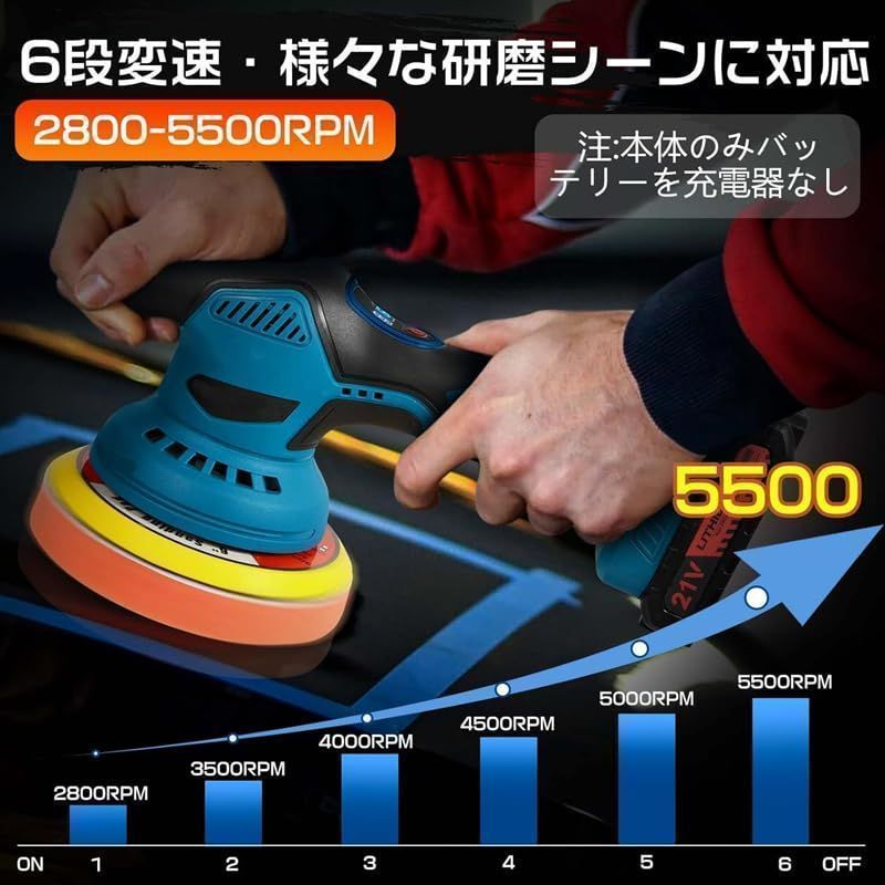 ポリッシャー 充電式 電動ポリッシャー ダブルアクションポリッシャー