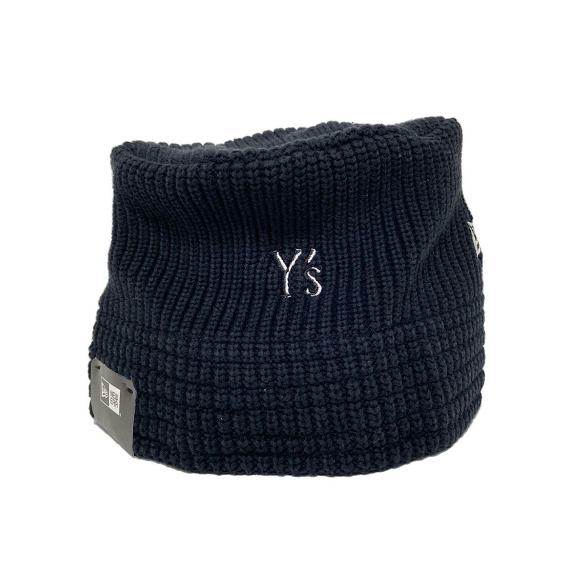 Y s ワイズ ニット帽 黒 白 NEWERA 刺繍 コットン