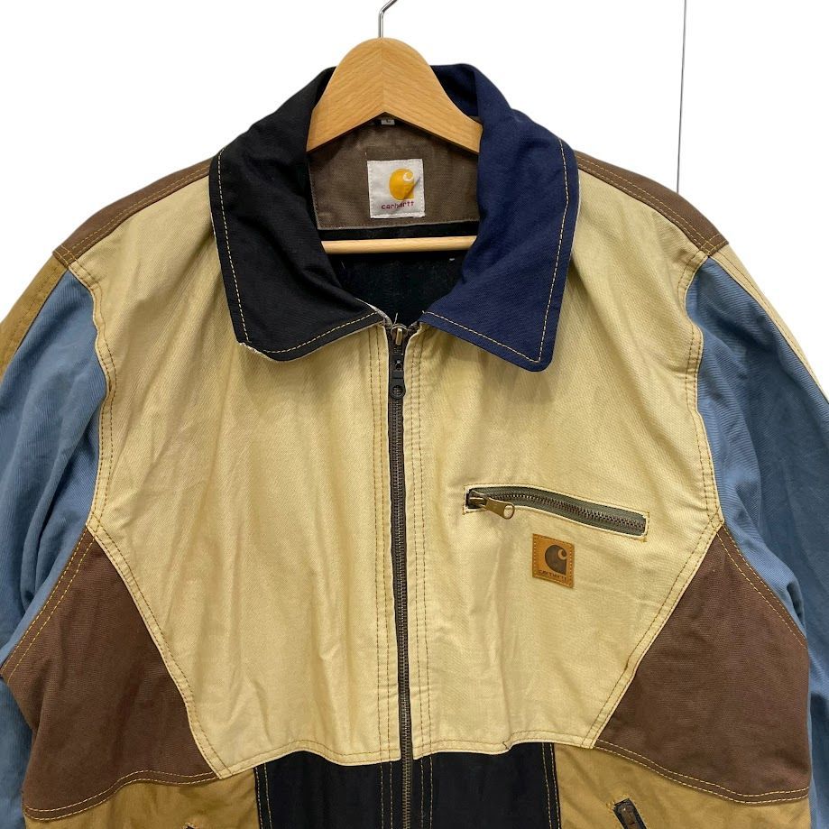 Carhartt カーハート ダック地 ダックジャケット アクティブジャケット リメイク ベージュ マルチ