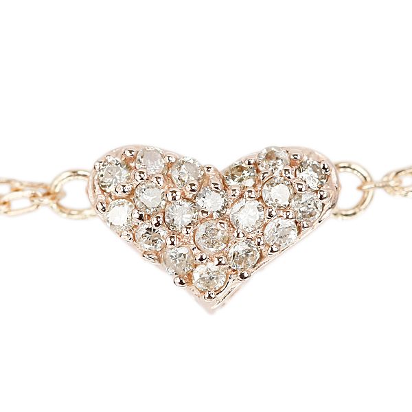 ダイヤモンド ブレスレット K10ピンクゴールド ハート 宝正 904007