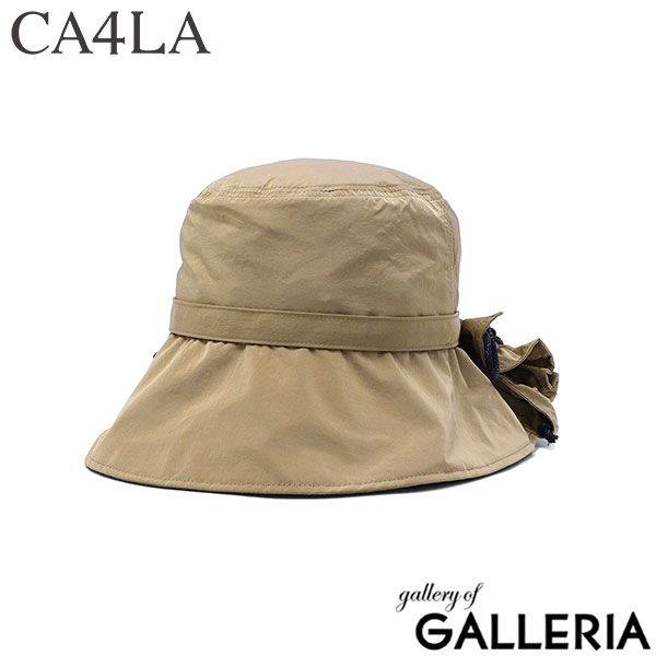 CA4LA 帽子 ハット レディース つば広 洗濯機 カシラ ブランド おしゃれ UVカット 遮光 遮熱 撥水 防風 日よけ 秋 冬 リボン 手洗い 洗濯可 ポケッタブル フード ナイロン CLARISSE SHK01256