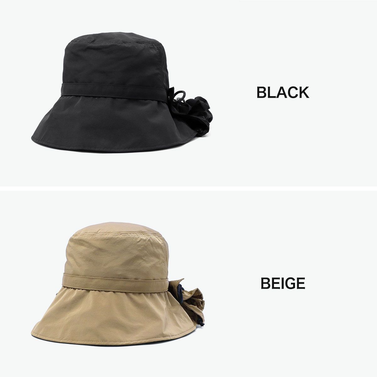 CA4LA 帽子 ハット レディース つば広 洗濯機 カシラ ブランド おしゃれ UVカット 遮光 遮熱 撥水 防風 日よけ 秋 冬 リボン 手洗い 洗濯可 ポケッタブル フード ナイロン CLARISSE SHK01256