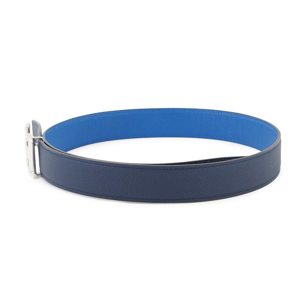 エルメス べルト コンスタンス リバーシブル ブルーサフィール ブルーフランス シルバー金具 エプソン B刻印 サイズ85 メンズ