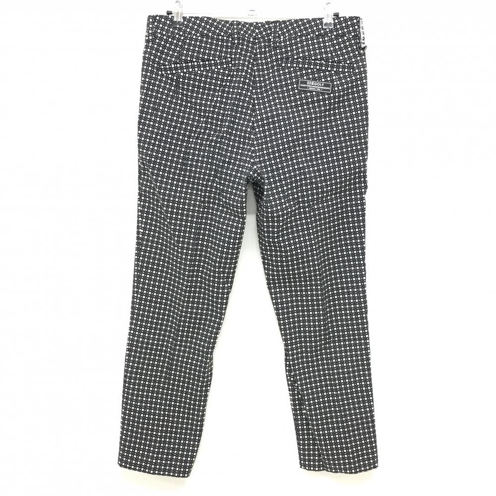 超美品】23区ゴルフ パンツ 黒×白×グレー 総柄 メンズ 90 ゴルフウェア