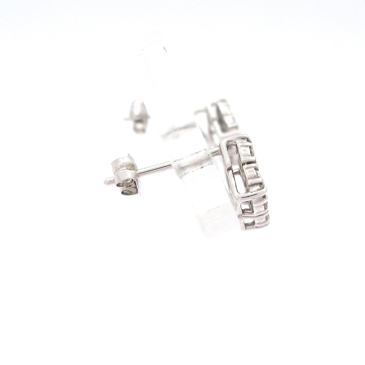 Unbranded ノーブランド ピアス K14WG×ダイヤモンド 総重量 1.1g 0.09刻印