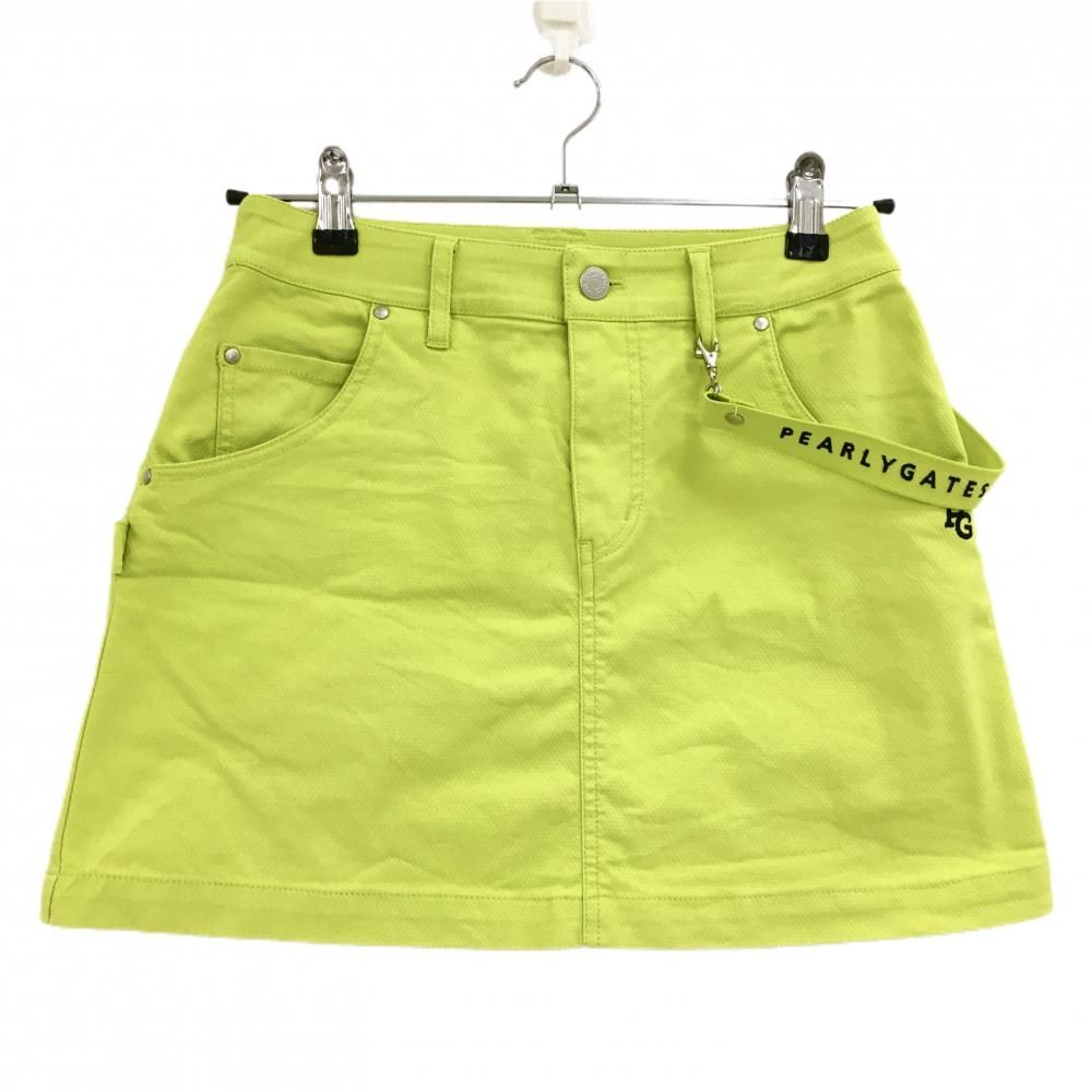 超 パーリーゲイツ スカート ライトグリーン ストレッチ ロゴストラップ付 レディース 0 S ゴルフウェア PEARLY GATES