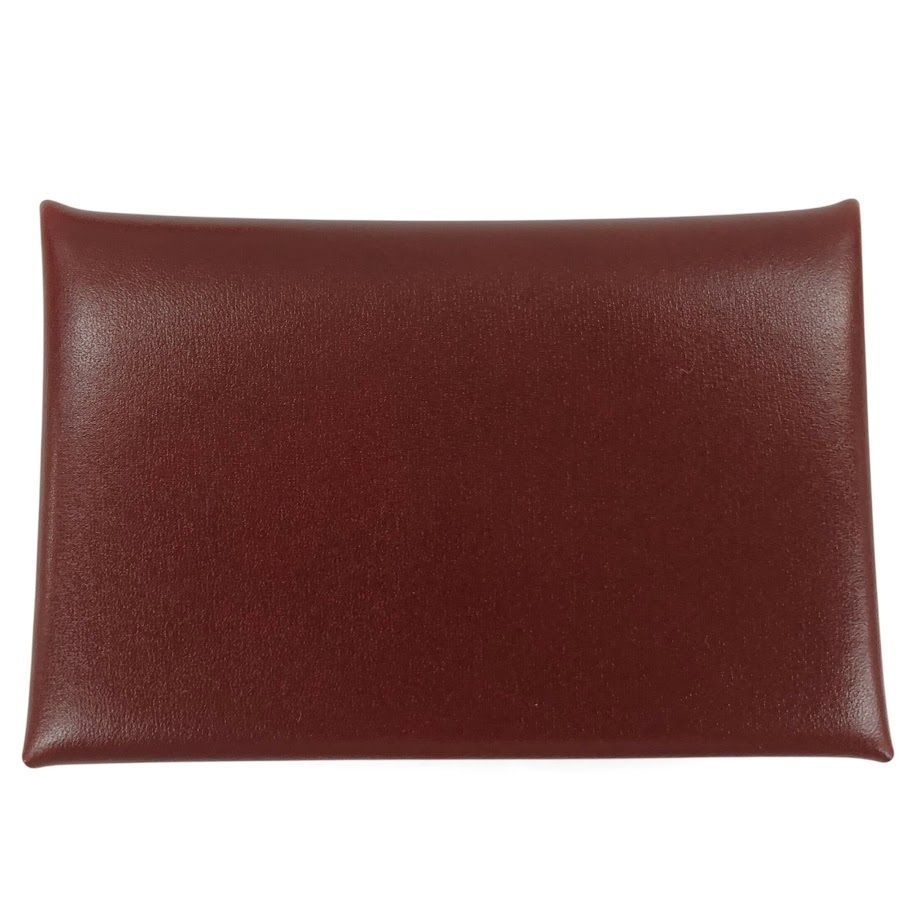 HERMES エルメス カルヴィ ボックスカーフ ボルドー カードケース 名刺入れ B刻 超 鑑定済み